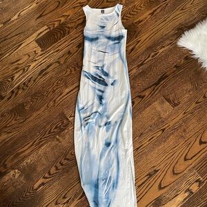 SHEIN Blue and White Maxi Dress